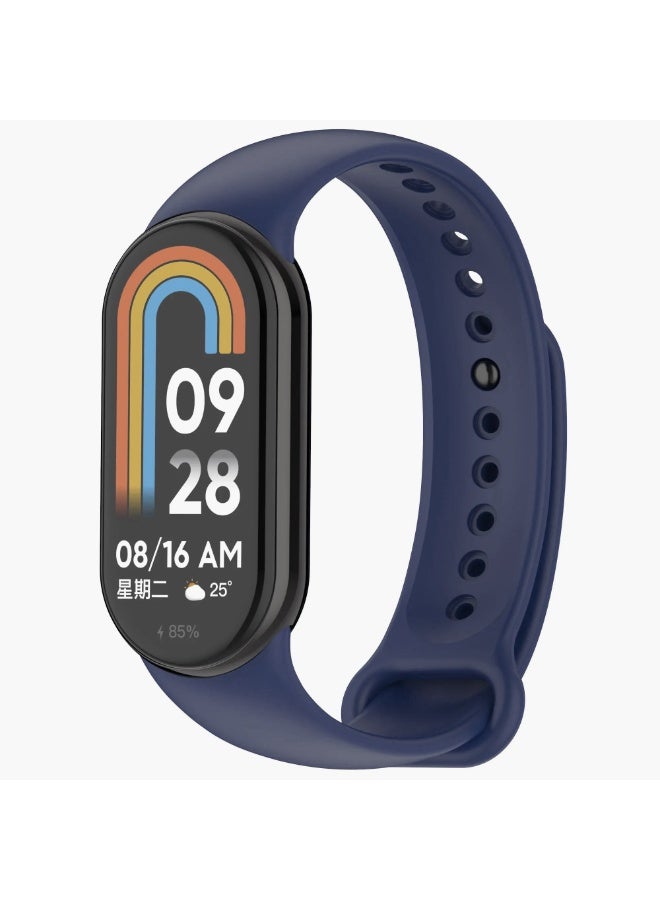 Band Compatible with Xiaomi Mi band 9 / Xiaomi Mi band 8 Replacement Strap, Silicone Skin-Friendly Wrist Strap Adjustable Sports Wristbands for Women Men (Blue) - Image 1