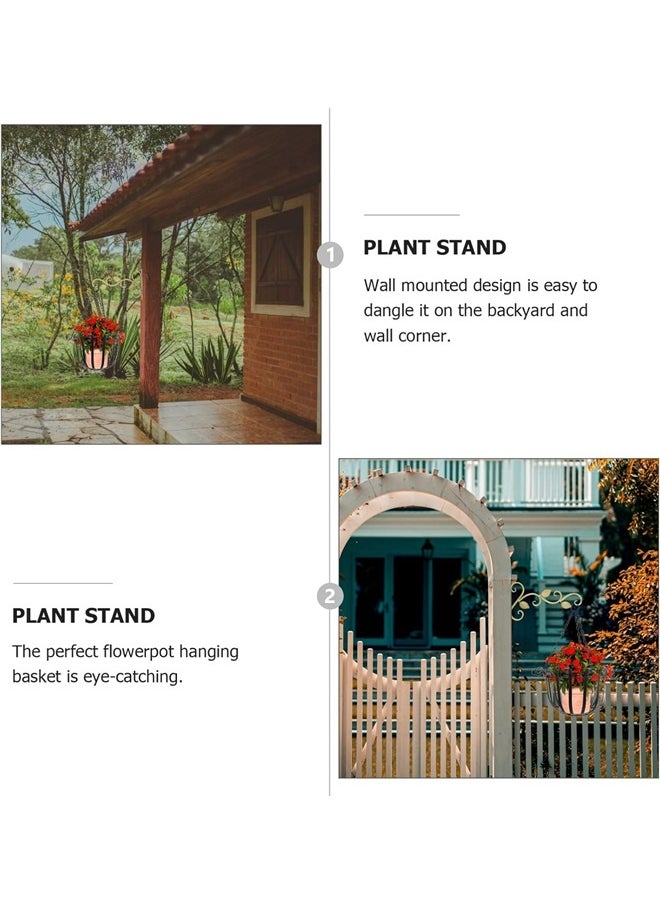 yongsheng Wall Hanging Planter Container Vase，Elegant Iron Craft Hanging Flower Pot Stand Wall Mount Plant Rack  - Image 5