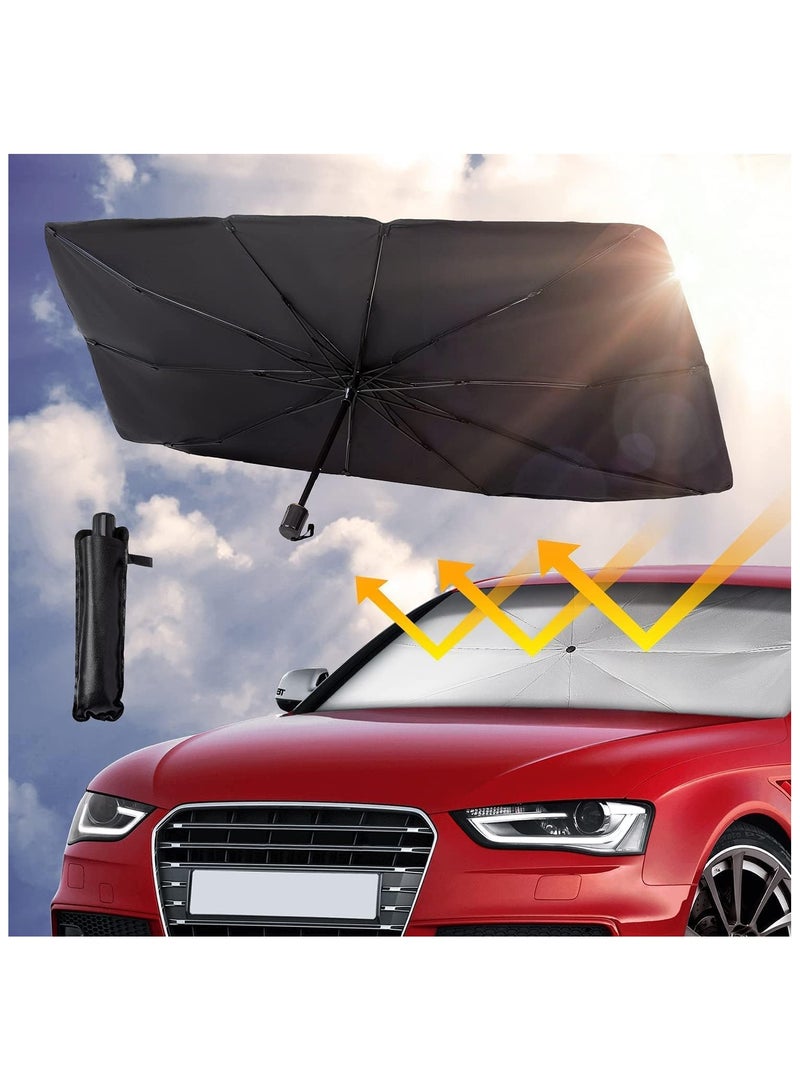 BJM Sun Shade,for Car Front Windshield, Car Umbrella Sun Shade Cover, Foldable UV Reflector And Heat, Sunshade for Cars, Fits Most Vans SUVS - Image 2