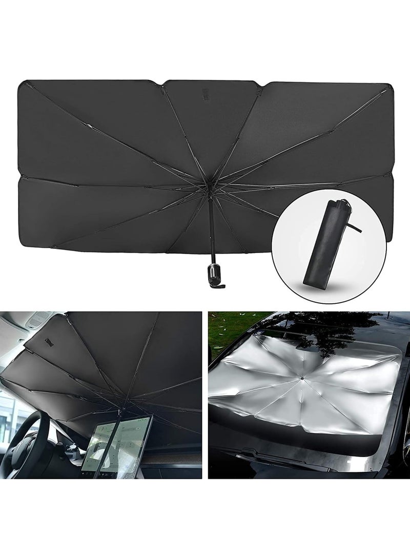 BJM Sun Shade,for Car Front Windshield, Car Umbrella Sun Shade Cover, Foldable UV Reflector And Heat, Sunshade for Cars, Fits Most Vans SUVS - Image 5