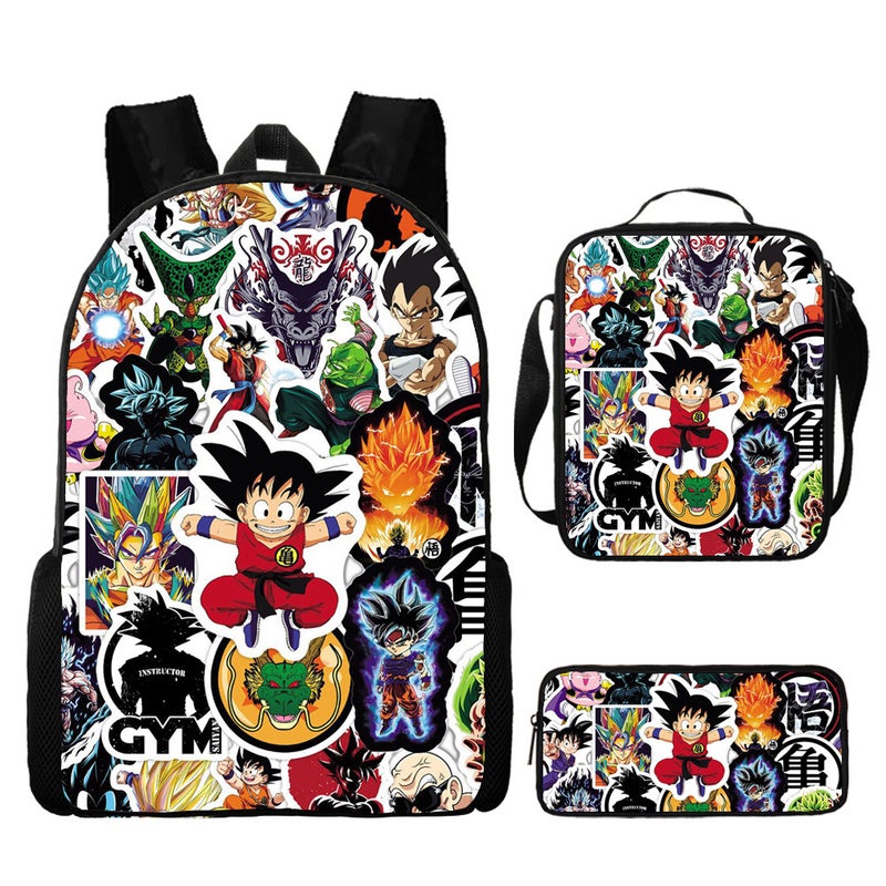'S New Anime Cartoon Printed Backpack, Primary And Secondary School Student School Bag, Shoulder Bag, Pencil Bag Three-Piece Set - Image 1