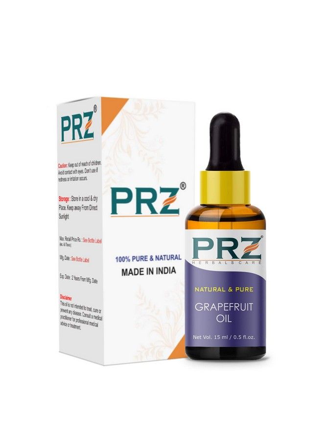 PRZ Grapefruit Essential Oil Pure Natural & Therapeutic Grade Oil For Aromatherapy Skin Care & Hair Care 15 Ml - Image 2