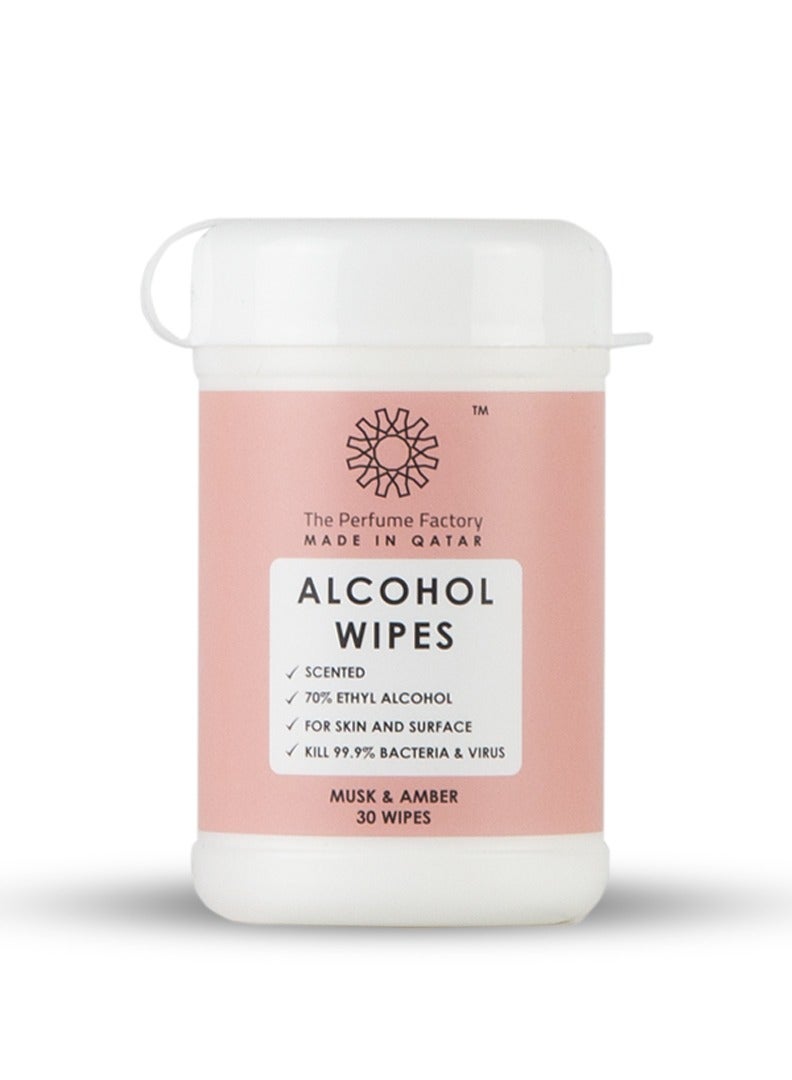 ALCOHOL WIPES - 30 Pieces - MUSK & AMBER