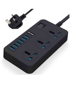 ELTRAZONE Universal 3 Gang Extension Lead Power Strip with USB Wall Plug Adapter and Surge Protector  - Image 2