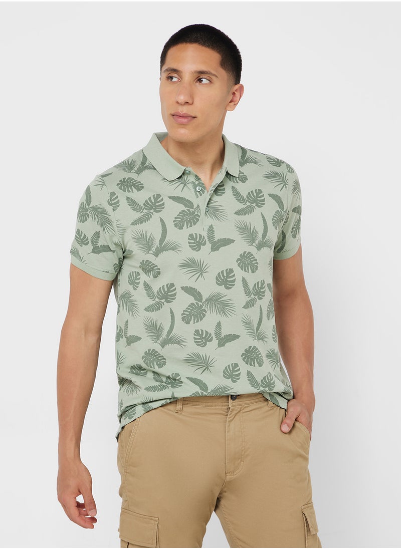 BRAVE SOUL - Printed Polo Shirt - Image 1