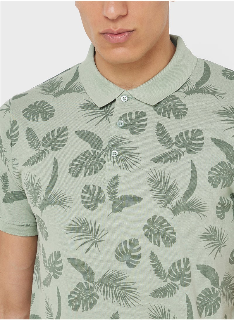 BRAVE SOUL - Printed Polo Shirt - Image 1
