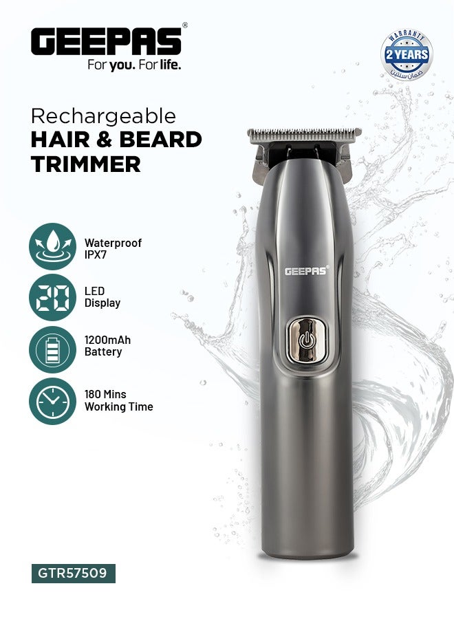 جيباس ماكينة حلاقة شعر ولحية قابلة للشحن ببطارية ليثيوم أيون عالية السعة ووقت تشغيل 180 دقيقة / شفرات قابلة للفصل ومقاومة للماء IPX7 / تشغيل لاسلكي، مثالية للاستخدام المنزلي وصالونات الحلاقة - Image 1