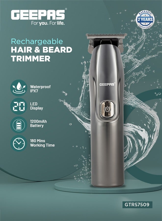 جيباس ماكينة حلاقة شعر ولحية قابلة للشحن ببطارية ليثيوم أيون عالية السعة ووقت تشغيل 180 دقيقة / شفرات قابلة للفصل ومقاومة للماء IPX7 / تشغيل لاسلكي، مثالية للاستخدام المنزلي وصالونات الحلاقة - Image 2