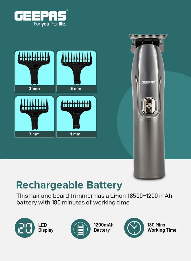 جيباس ماكينة حلاقة شعر ولحية قابلة للشحن ببطارية ليثيوم أيون عالية السعة ووقت تشغيل 180 دقيقة / شفرات قابلة للفصل ومقاومة للماء IPX7 / تشغيل لاسلكي، مثالية للاستخدام المنزلي وصالونات الحلاقة - Image 5