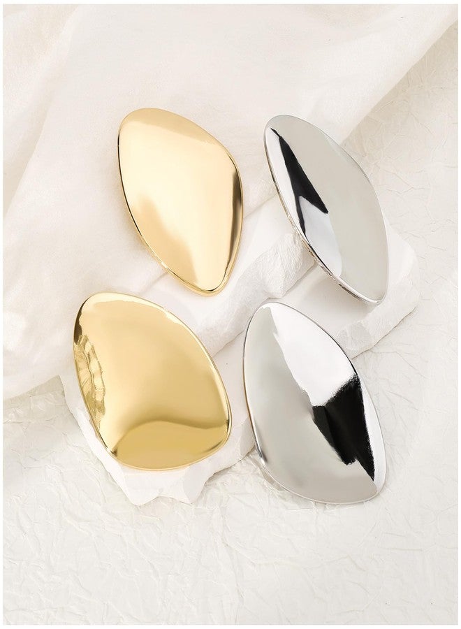 Frodete Gold Statement Earrings for Women Large Gold Chunky Earrings Irregular Geometric Drop Dangle Oval Round Pebble Shape Fashion Jewelry - Image 5