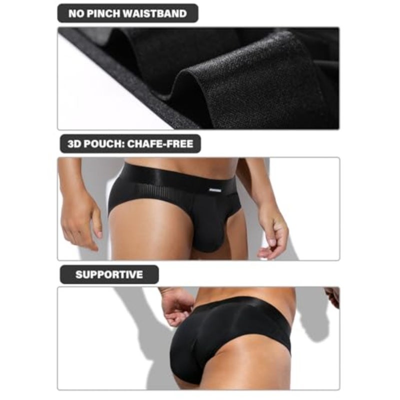 Arjen Kroos Men's Briefs 3 Pack Ice Silk Mesh Breathable Underwear Low Rise Underwear for Daily and Light Sports - Image 4