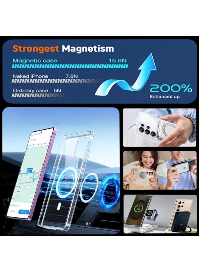 جراب شفاف مغناطيسي رفيع ممتص للصدمات خفيف الوزن ومتين [متوافق مع ماج سيف] [مغناطيس قوي] [لا يصفر] لموبايل سامسونج جالاكسي S26 الترا - Image 4