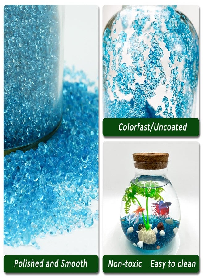 BXI 2.2 Lbs Small Aquarium Substrate Gravel Sand, Polished Smooth Fish Tank Gravel, Colorfast Uncoated Vibrant Blue Sea Glass, Decorative Stones for Vase Fillers, Fairy Garden, Potted Plants - Image 3