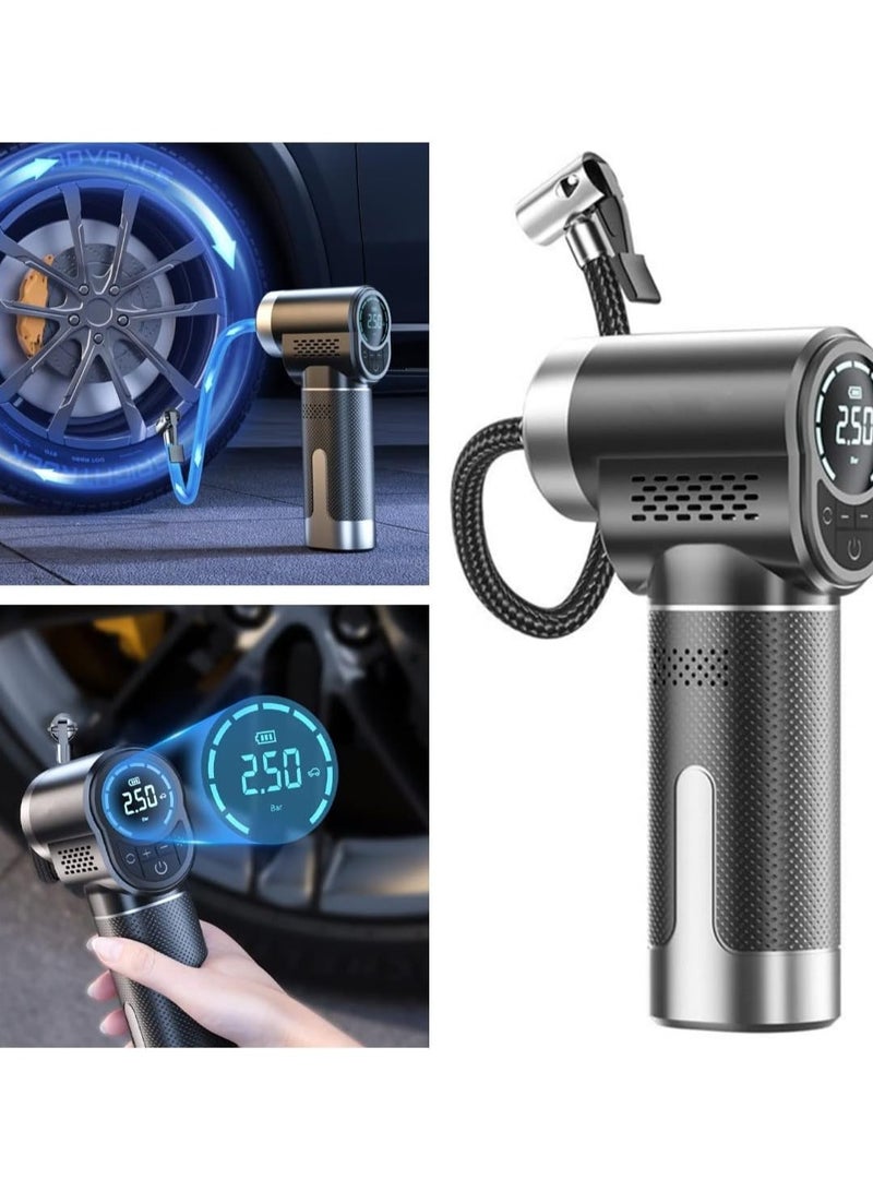 SOLARAE Tire Inflator Portable Air Compressor Pump for Car Tires with Digital Tire Pressure Gauge Motorcycle Electric Bike Pump and Bicycle Pump with LED Light - Image 4