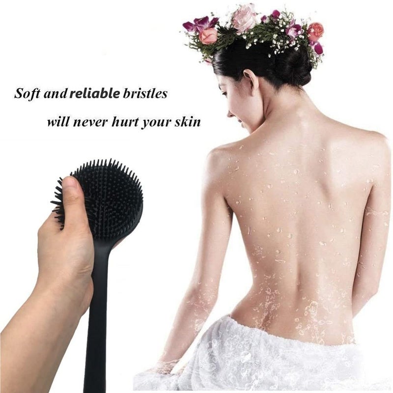 Cinlitek Silicone Body Scrubber, Long Handle Back Scrubber for Body, Shower Srush Back Brush Body Exfoliator - Image 4