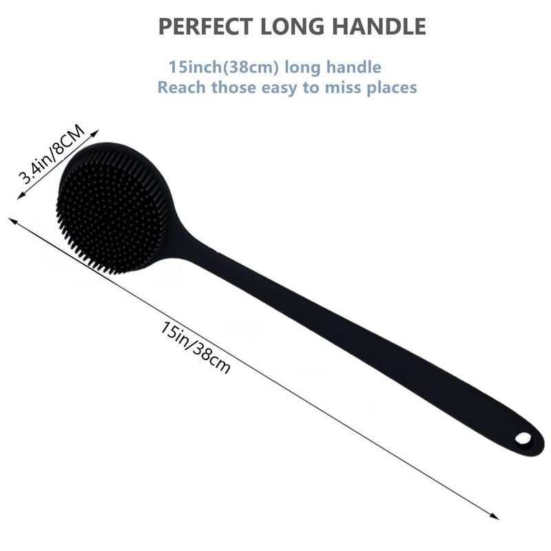 Cinlitek Silicone Body Scrubber, Long Handle Back Scrubber for Body, Shower Srush Back Brush Body Exfoliator - Image 5