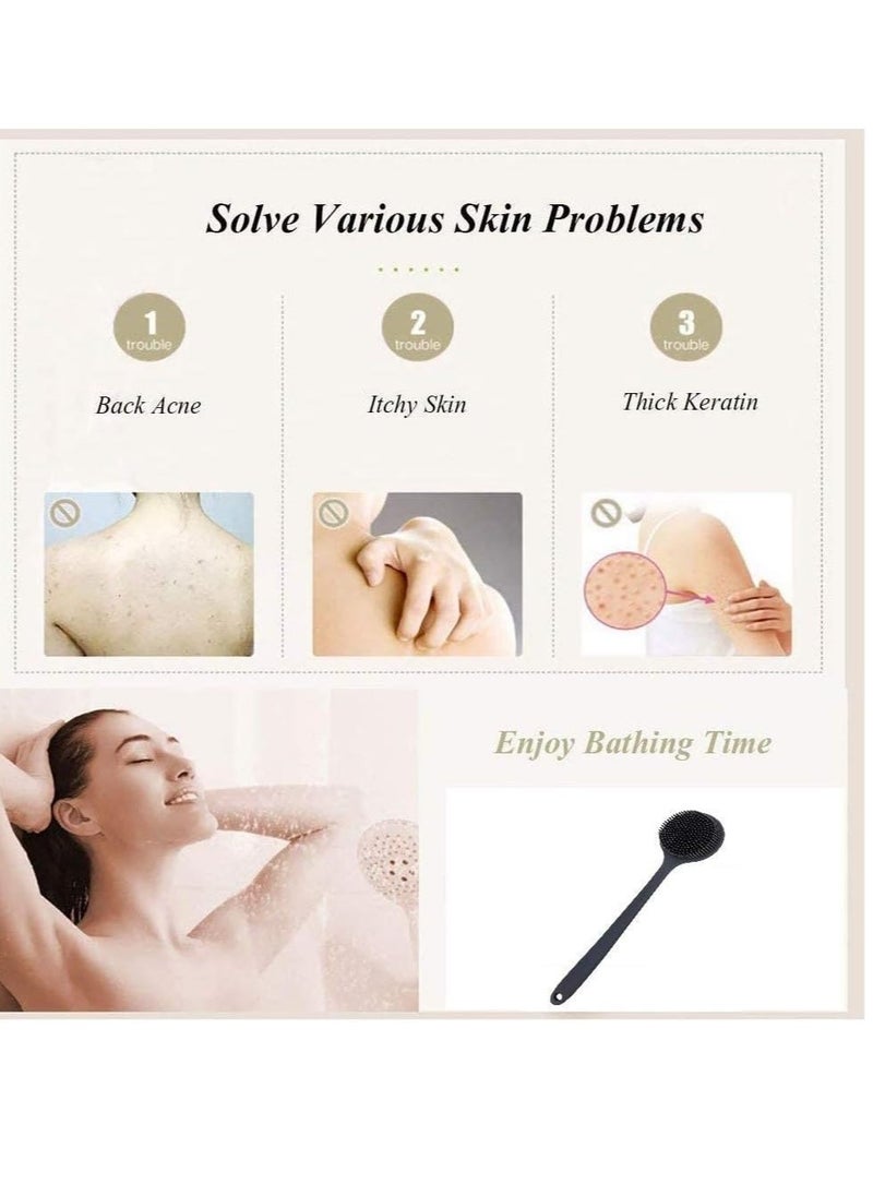 CINLITEK Silicone Body Scrubber, Long Handle Back Scrubber for Shower, Silicone Body Brush Shower Scrubber For Body, Shower Srush Back Brush Body Exfoliator  - Image 2
