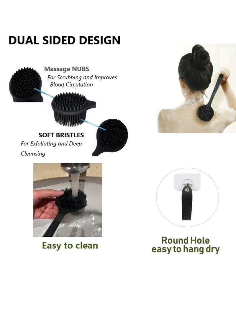 CINLITEK Silicone Body Scrubber, Long Handle Back Scrubber for Shower, Silicone Body Brush Shower Scrubber For Body, Shower Srush Back Brush Body Exfoliator  - Image 3