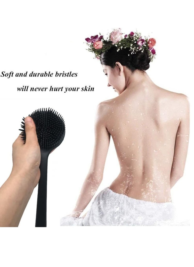 CINLITEK Silicone Body Scrubber, Long Handle Back Scrubber for Shower, Silicone Body Brush Shower Scrubber For Body, Shower Srush Back Brush Body Exfoliator  - Image 4