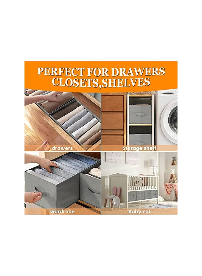 jaexest 3 Pack Wardrobe Organizer, Foldable Jeans Drawer Closet Organizer, Fabric Organizer for Clothes, Jeans, Pants, Sweaters, Dress - Image 4