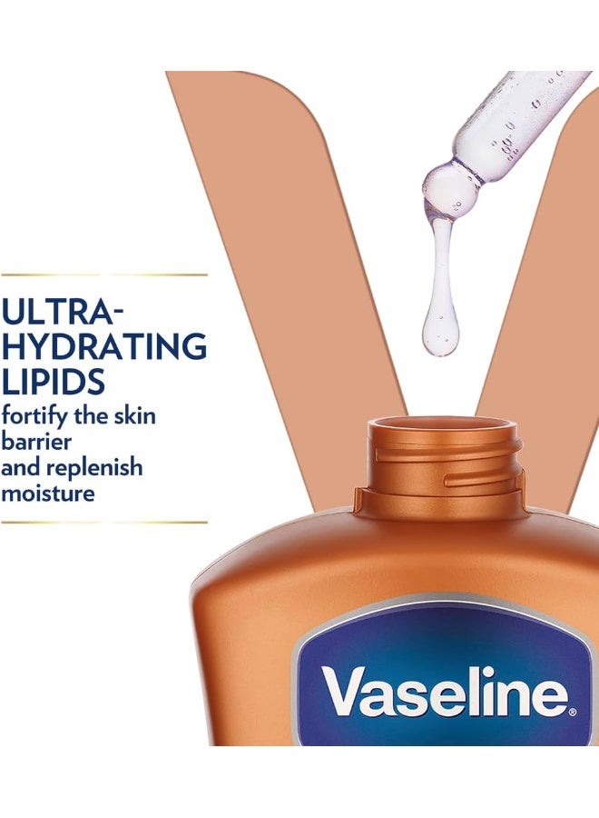 Vaseline لوشن الجسم من فازلين للعناية المكثفة للبشرة الجافة إلى الجافة جداً، كاكاو مشع، سريع الامتصاص، ترطيب لمدة 72 ساعة، 3 × 400 مل - Image 5