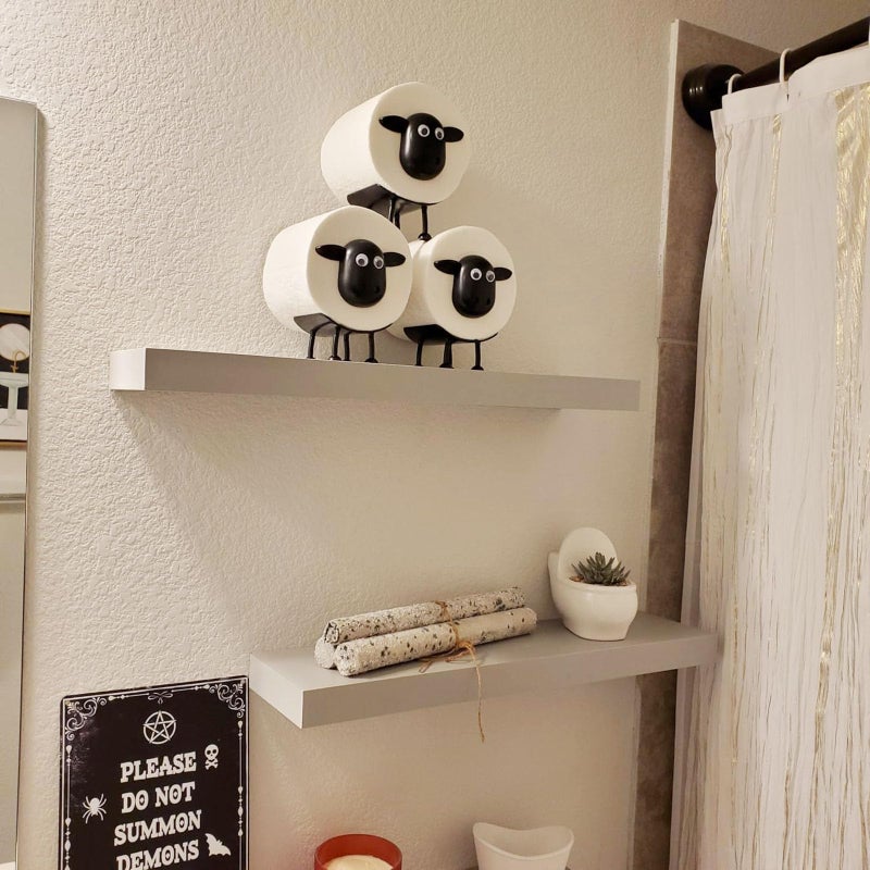BOALORD 3-Pack Sheep Toilet Paper Roll Holder Set, OPP Packaging - Cute Bathroom Organizer with Adorable Design - Image 2