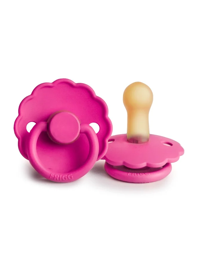 FRIGG Daisy Latex Baby Pacifier 6-18M 1-Pack Fuchsia - Size 2