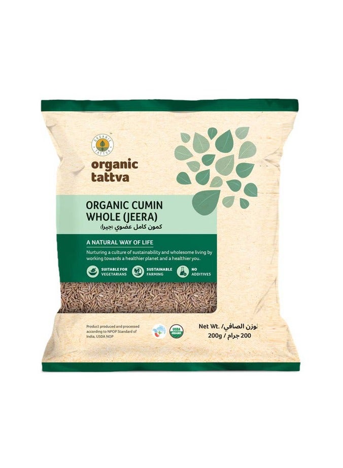 Organic Tattva Organic Cumin Whole Jeera 200g - Image 1