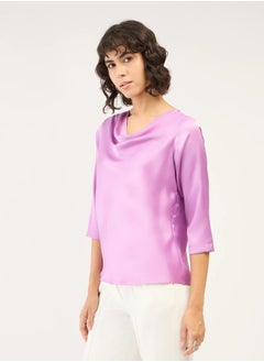 Salt Attire Women's Cowl Neckline Top with 3/4th Length Sleeves & Straight Silhouette | Elegant, Comfortable Design for Effortless Style  - Image 5