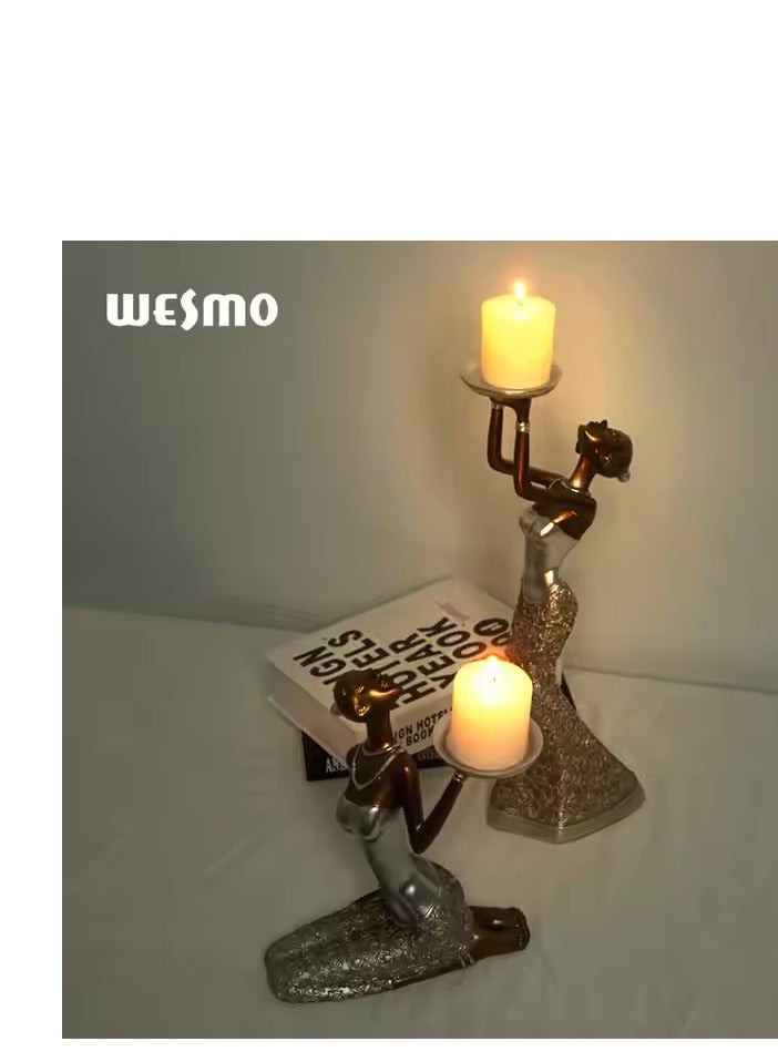 Vitacelli Figure statue for other home decor ornaments home decoration luxury office decorative resin candle holder - Image 1
