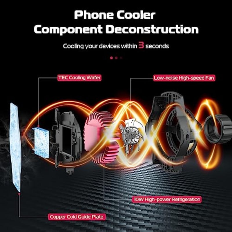 SK-06 Cell Phone Stand with Phone Cooler, Desktop Phone Live Streaming Solution with Phone Cooling Fan, Height Adjustable Phone Cooler Stand Compatible with All Mobile Phones, iPhone and Android - Image 3