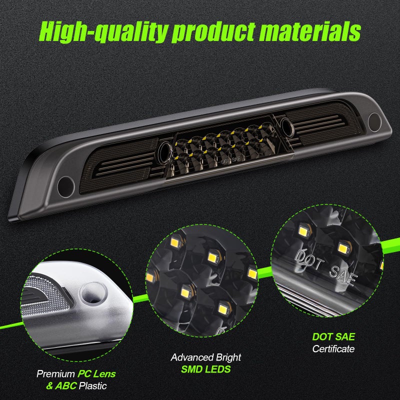 ATLEDLT LED Third Brake Light Compatible With 2015-2024 F150, 2017-2024 F250 F350 F450 F550, 2019-2024 Ranger, 2021-up Maverick High Mount 3rd Brake Cargo Light Smoke Lens - Image 5