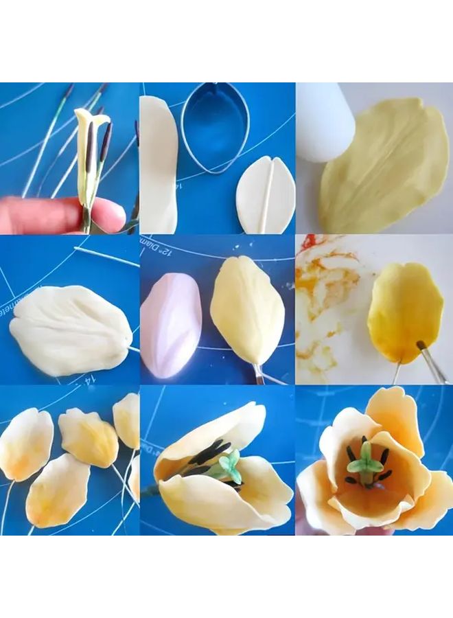 قالب زهرة التوليب من الفوندان لتزيين الكيك - عبوة من قطعتين من الفولاذ المقاوم للصدأ - Image 2
