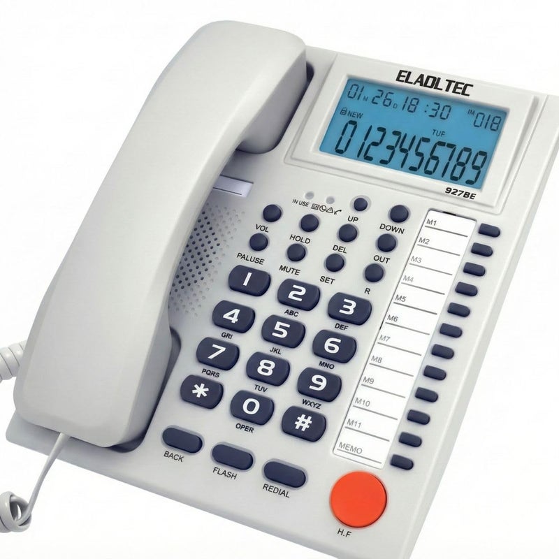 EL-ADL Tec Corded Telephone | 927BE (WHITE) - Image 1