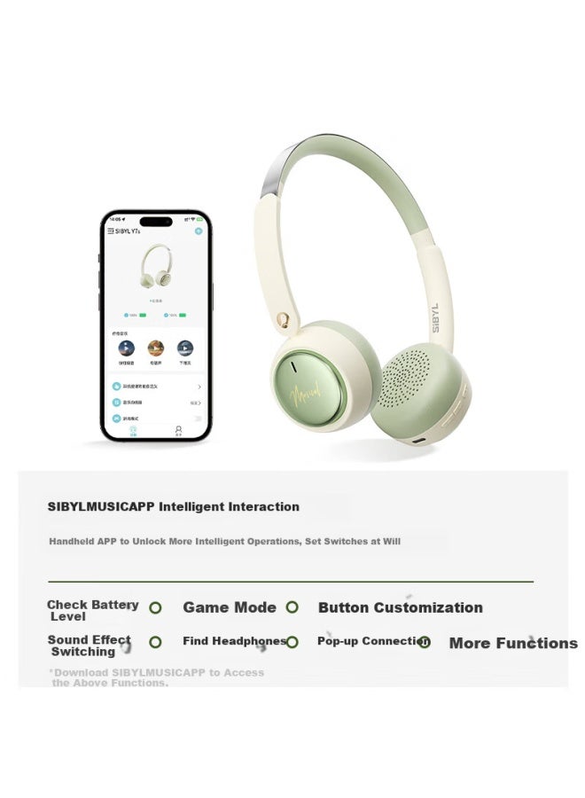 Sibyl Y7s Retro Over-ear Bluetooth Headphones, Wireless Metal Maillard Stylish Photo-taking Outfit Trendy Sports Long Battery Life Noise Reduction High-quality Sound High Aesthetic Value - Image 1
