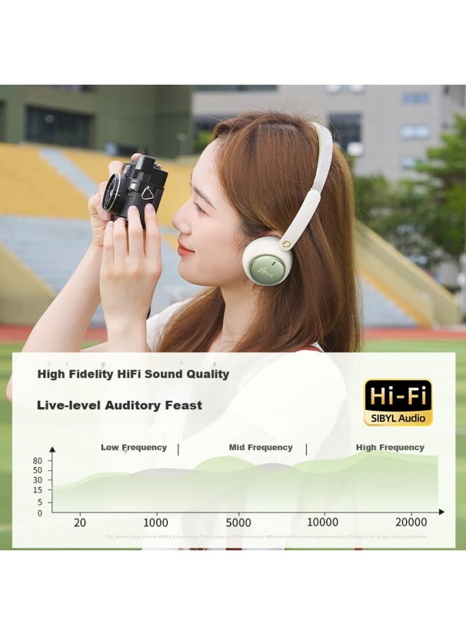 Sibyl Y7s Retro Over-ear Bluetooth Headphones, Wireless Metal Maillard Stylish Photo-taking Outfit Trendy Sports Long Battery Life Noise Reduction High-quality Sound High Aesthetic Value - Image 2