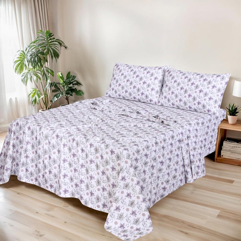 RUVANTI Flannel Sheets Queen Size - GOTS Certified 100% Organic Cotton, 4 Piece Warm, Soft & Breathable Set, Deep Pocket Snug Fit, Double Brushed Cozy All Season Bedding, Fir Affection - Image 2