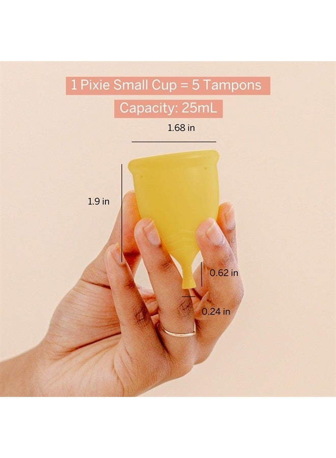 Pixie Cup 2 Menstrual Cups - Ranked 1 for Most Comfortable Soft Reusable Period Cups - Wear for 12 Hours - Reduces Cramps - Lasts 10 Years - Tampon and Pad Alternative - Buy One We Give One - Image 3