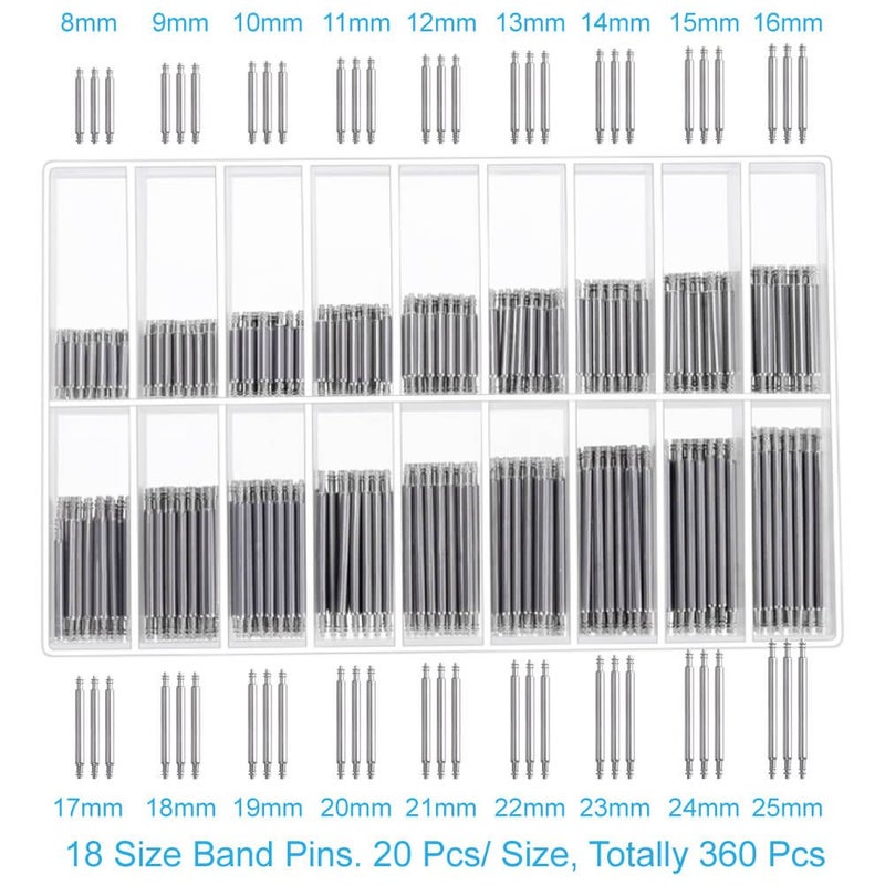 Anezus Watch Link Remover Kit with Spring Bar Tool Watch Band Tool and 360 Pcs Watch Strap Link Pins for Watch Repair and Watch Band Removal - Image 4