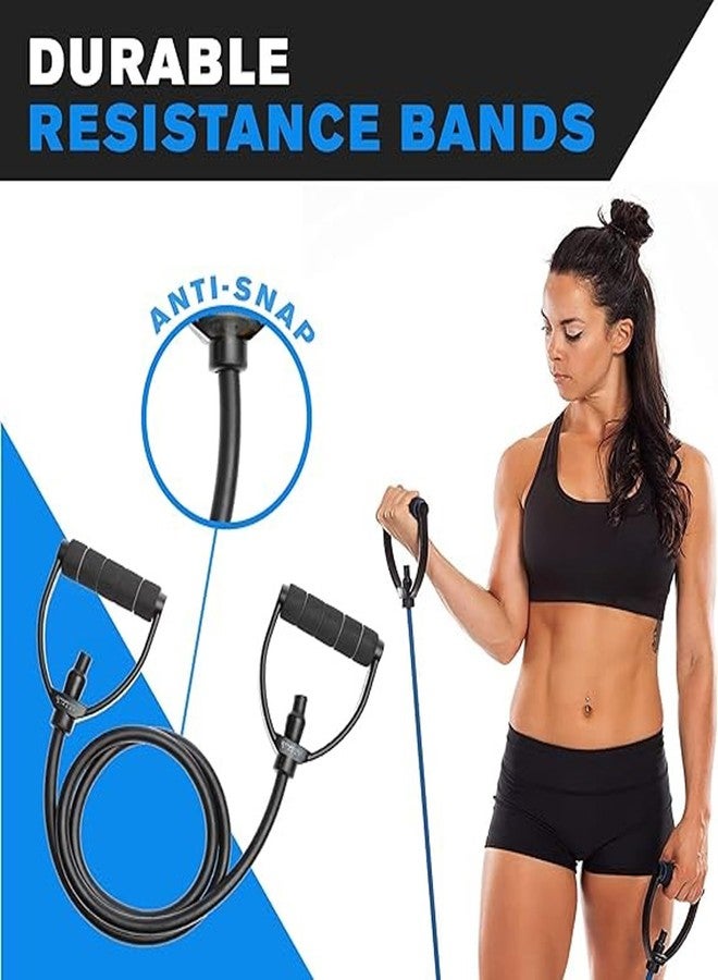 IGNITE WEIGHTS Resistance Toning Tube for Home/Gym Workout, Exercise, Stretching with Elastic Band, Plastic Handles, Men and Women (Blue) - Image 4