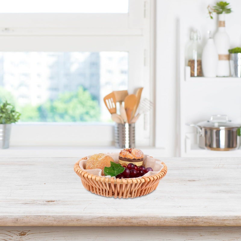Small Willow Woven Bread Basket With Lid Handmade Kitchen Storage For Fruit Snack Display - Image 4