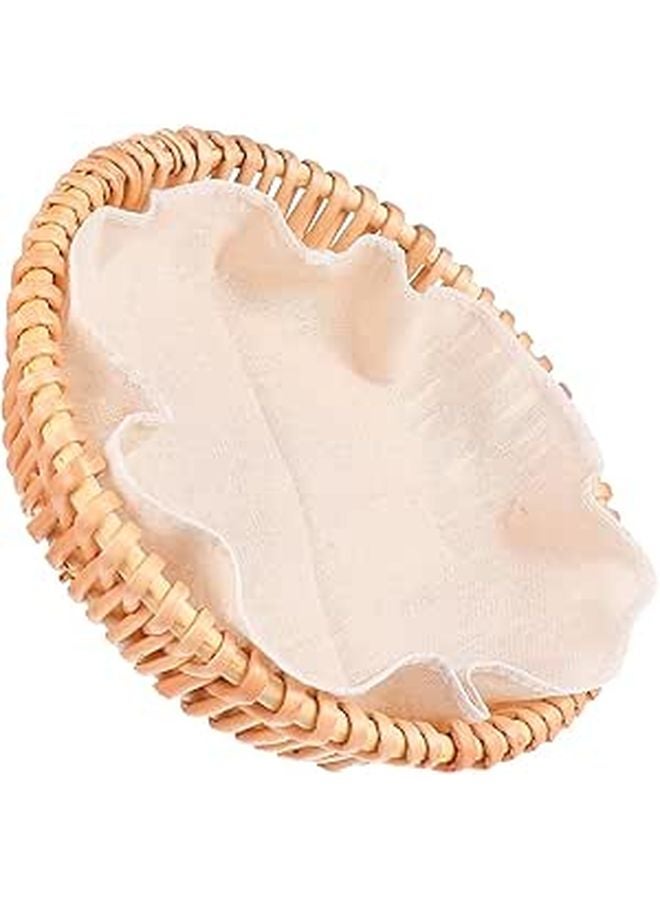 Small Willow Woven Bread Basket With Lid Handmade Kitchen Storage For Fruit Snack Display - Image 1