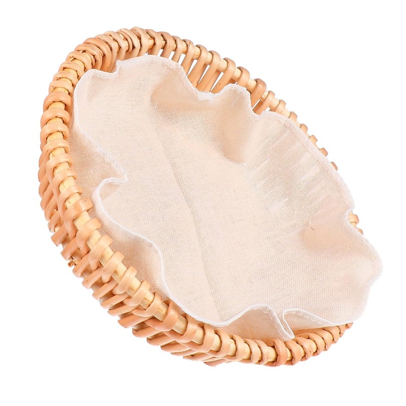 Small Willow Woven Bread Basket With Lid Handmade Kitchen Storage For Fruit Snack Display - Image 2