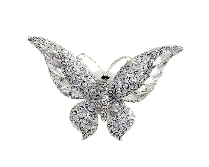 Bestbling Bling Crystal Car Fragrance Butterfly Car Diffuser Air Freshener with Vent Clip (Silver) - Image 5