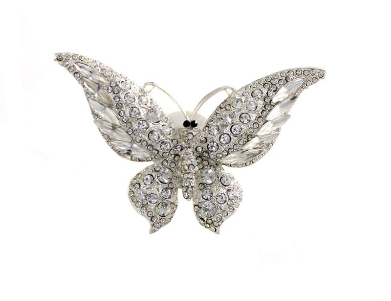 Bestbling Bling Crystal Car Fragrance Butterfly Car Diffuser Air Freshener with Vent Clip (Silver) - Image 2