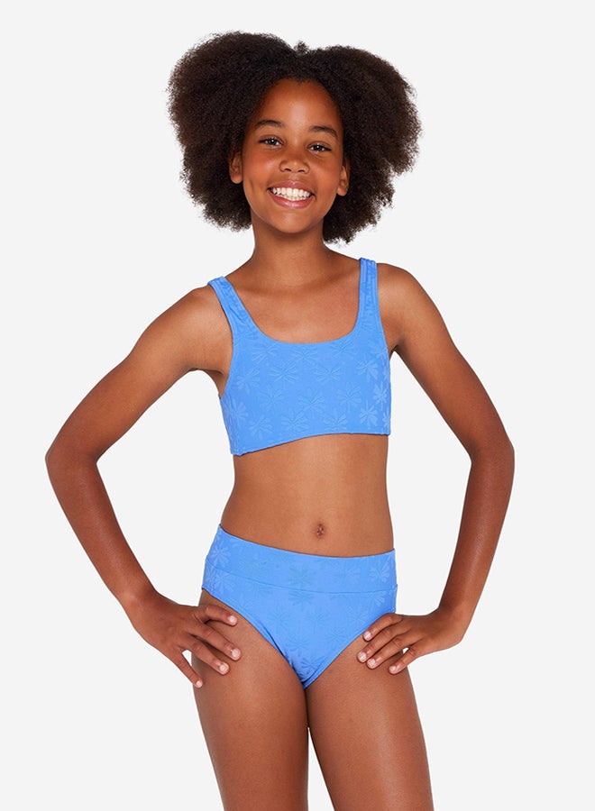 DECATHLON Girl’s 2-piece surf bralette high-waisted - 500 Lao miami - Image 1