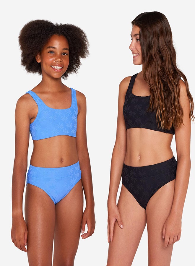 DECATHLON Girl’s 2-piece surf bralette high-waisted - 500 Lao miami - Image 2