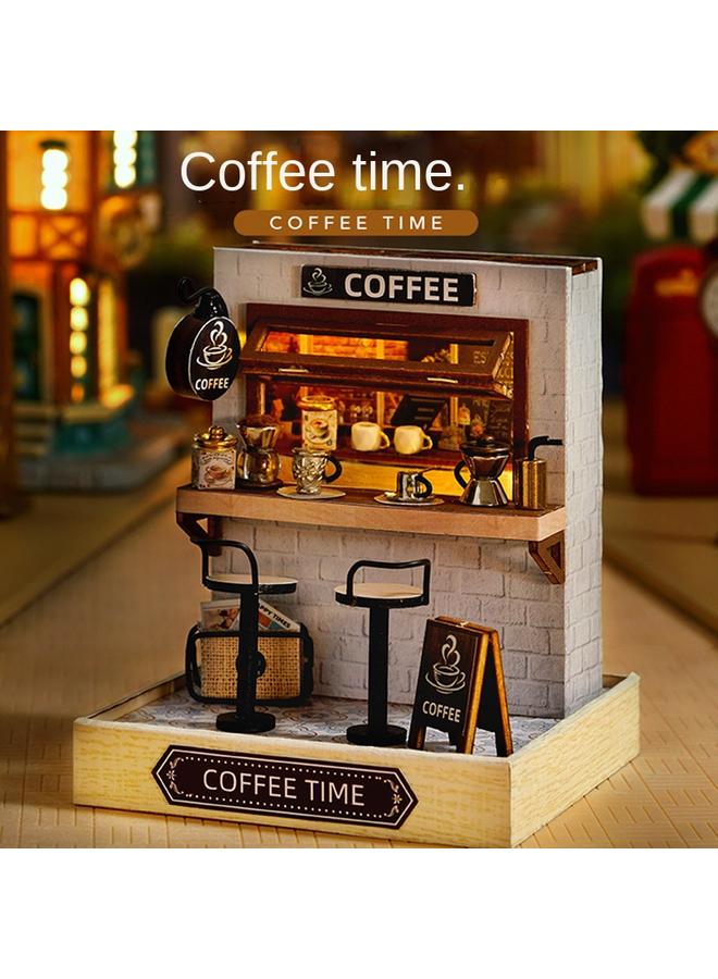 الأزرق جي دبليو Smart House Happiness Pavilion diy مجموعة يدوية ثلاثية الأبعاد ثلاثية الأبعاد نموذج لعبة كوخ وهدايا - Image 4