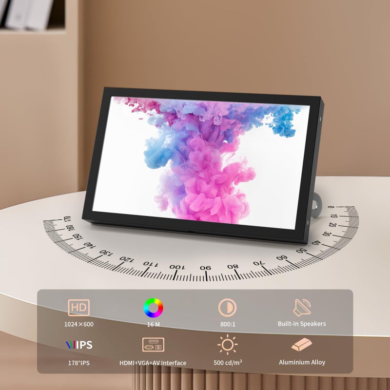 JUN-ELECTRON Mini Monitor 7 Inch Screen HDMI, VGA, AV, BNC, 1024 Ã— 600 Small IPS Screen with Built-in Speakers, 178Â° Viewing Angle LCD Portable Monitor for PC/TV/DVD/CVBS (7 inch - Non Touch) - Image 4
