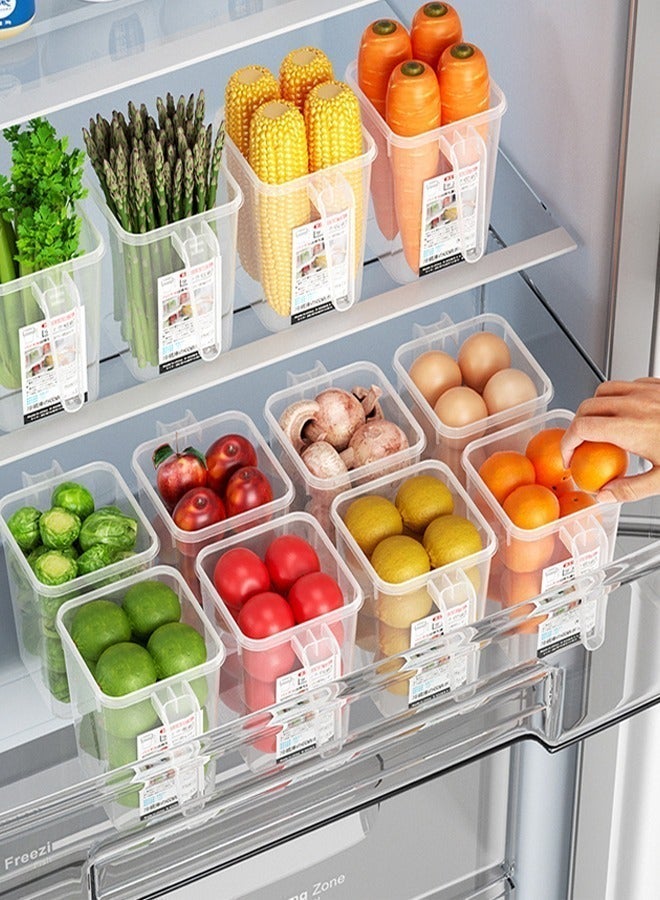 cocohome 5pcs Refrigerator food container/ home-and-kitchen/storage-and-organisation/kitchen-storage-and-organisation with lid， food plastic material, stackable, fruit, egg and vegetable fridge organizer container. - Image 3